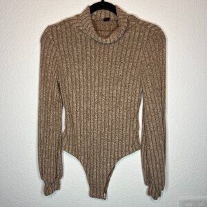 SHEIN 2PC Solid Turtleneck Ribbed Knit Bodysuit